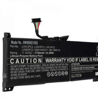 Batteria per Lenovo IdeaPad Gaming 3-15ACH6 / Legion 5-15ITH6, 3750 mAh