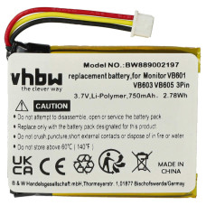 Batteria per GlobalSat GH625XT, 750 mAh