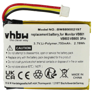 Batteria per GlobalSat GH625XT, 750 mAh