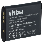 Batteria NP-BK1 per Sony CyberShot DSC-S750 / DSC-S950 / DSC-W370, 600 mAh