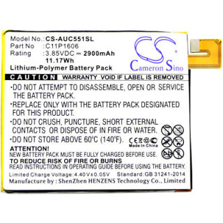 Batteria per Asus Zenfone 3 Laser / ZC551KL, 2900 mAh