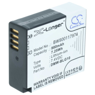 Batteria DMW-BLG10 / DMW-BLE9 per Panasonic Lumix DMC-GF3 / DMC-GF6 / DMC-TZ81, 980 mAh