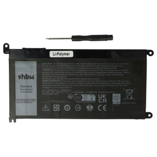 Batteria per Dell Inspiron 5378 / Latitude 3490, WDX0R, 3650 mAh Batteria per Dell Inspiron 5378 / Latitude 3490, WDX0R, 3650 mAh