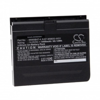 Batteria per Clevo X8100, 4400 mAh