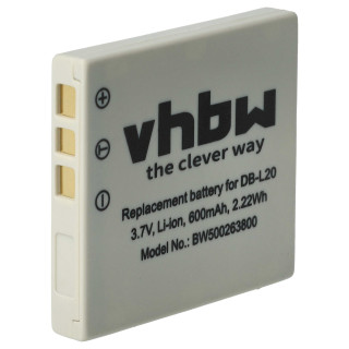 Batteria DB-L20 per Sanyo Xacti DMX-C1 / VPC-C1 / VPC-J1, 600 mAh