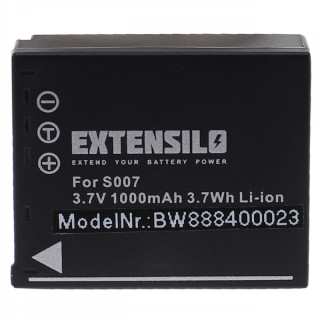 Batteria CGA-S007 per Panasonic Lumix DMC-TZ5 / DMC-TZ4 / DMC-TZ3, 1000 mAh