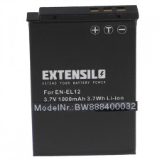 Batteria EN-EL12 per Nikon Coolpix S620 / S640 / S1000 / S8000, 1000 mAh Batteria EN-EL12 per Nikon Coolpix S620 / S640 / S1000 / S8000, 1000 mAh