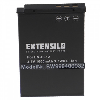 Batteria EN-EL12 per Nikon Coolpix S620 / S640 / S1000 / S8000, 1000 mAh