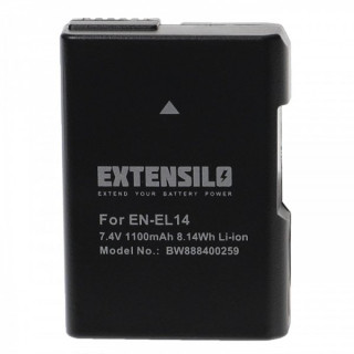 Batteria EN-EL14 per Nikon D3100 / D3400 / D5100 / D5600 / P7000, 1100 mAh