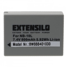 Batteria NB-10L per Canon PowerShot SX40 / SX50 / G10, 800 mAh