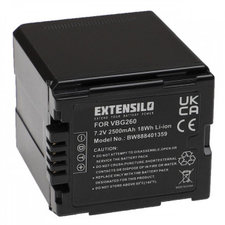 Batteria VW-VBG260 per Panasonic HDC-SD1 / HDC-HS100 / HDC-SD100 / HDC-SD707, 2500 mAh