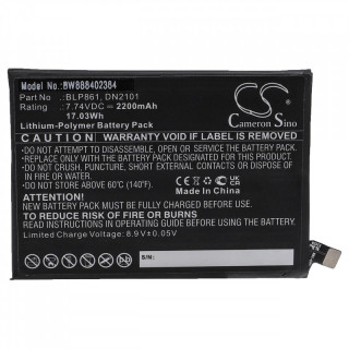 Batteria per OnePlus Nord 2 5G / Nord 2T, BLP861, 2200 mAh Batteria per OnePlus Nord 2 5G / Nord 2T, BLP861, 2200 mAh