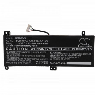 Batteria per Clevo PA70HS / PA71HS, 4200 mAh