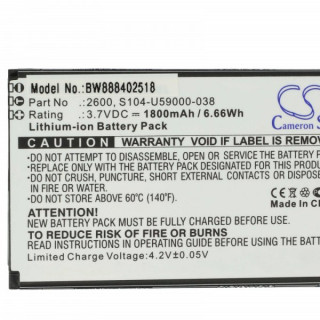 Batteria per Wiko Sunny 2 Plus, 1800 mAh