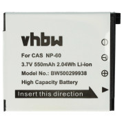 Batteria NP-60 per Casio Exilim EX-FS10 / EX-S12 / EX-Z90, 550 mAh Batteria NP-60 per Casio Exilim EX-FS10 / EX-S12 / EX-Z90, 550 mAh