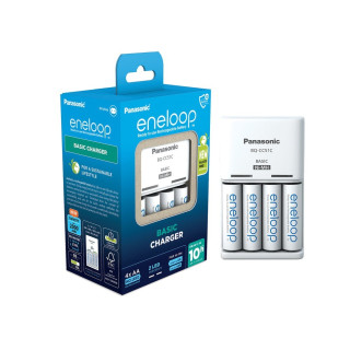 Caricabatterie per batterie NiMH Panasonic BQ-CC51E e 4 batterie AA Eneloop