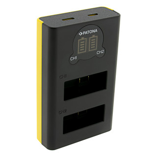 Alimentatore per batteria GoPro Hero 13, MicroUSB, doppio