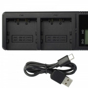 Alimentatore per batteria JVC BN-VC296G / BN-VC298G / BN-VC264G, dvojni, USB-C