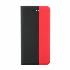 Copertura pieghevole per Apple iPhone 13 Mini di pelle artificiale, rosso-nero