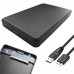 Custodia esterna per disco HDD/SSD 2.5" USB 3.0, nero